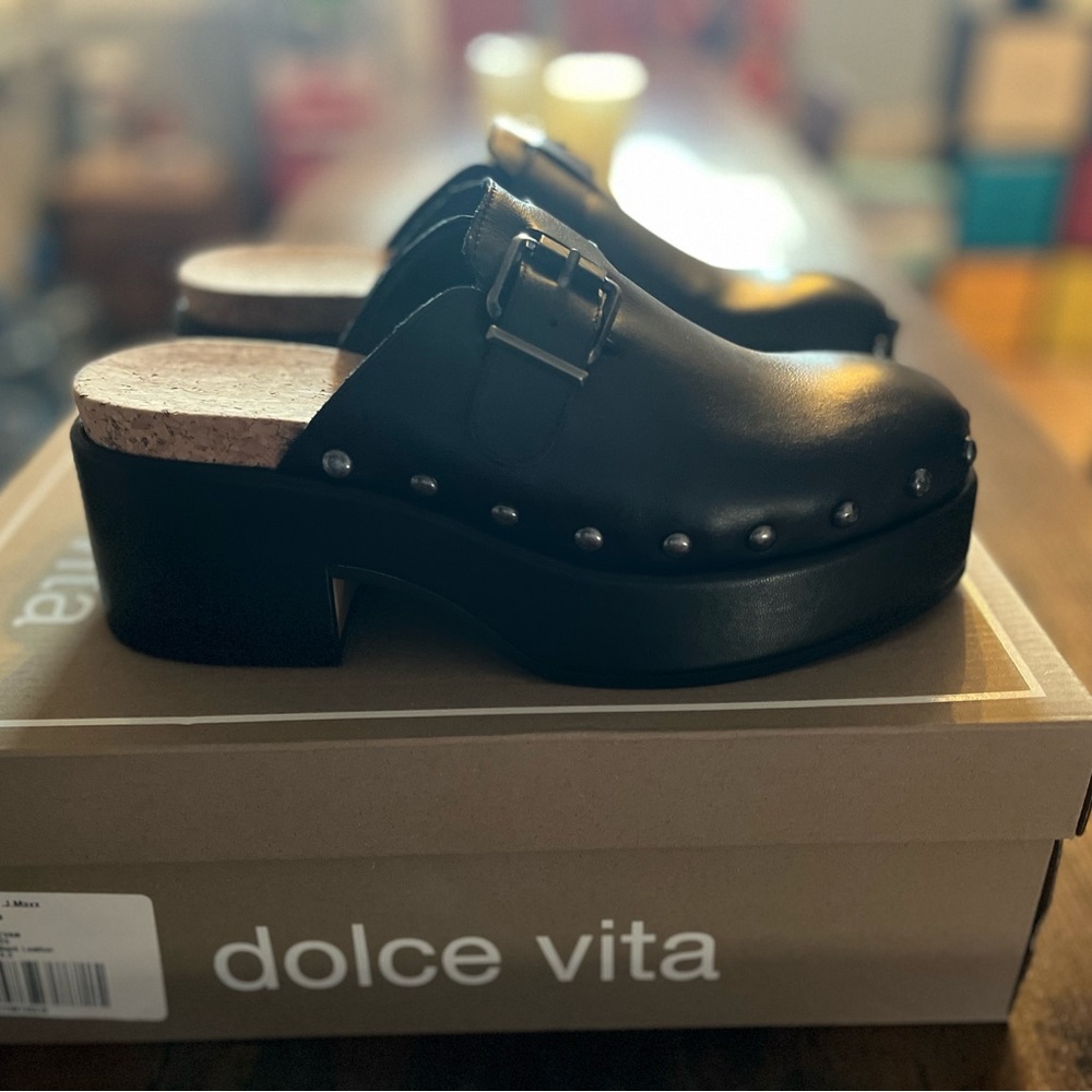 Dolce Vita Black Studded Clogs